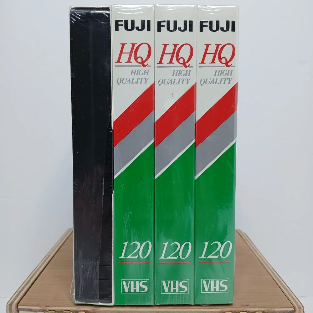 FUJI Film HQ High Quality 120 Min Blank VHS Tapes 4-Pack Factory Sealed